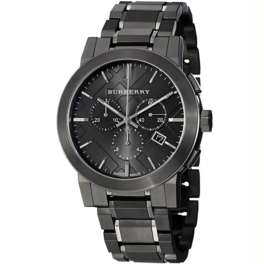 Burberry Men’s Watch Stainless Steel Dark Grey Strap With Dark Grey Dial BU9354 The City