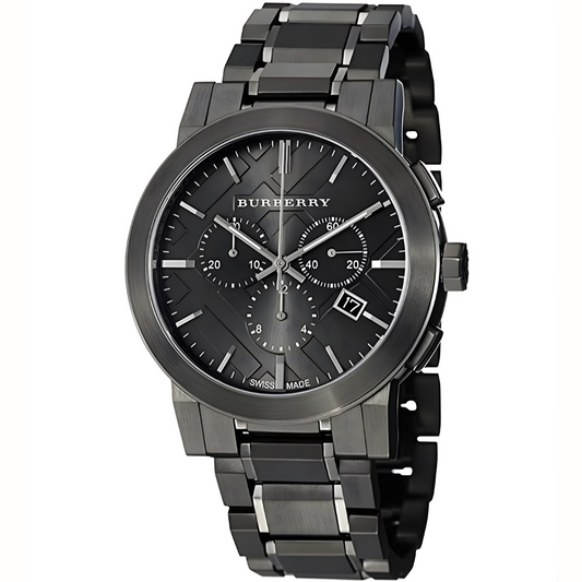 Burberry Men’s Watch Stainless Steel Dark Grey Strap With Dark Grey Dial BU9354 The City