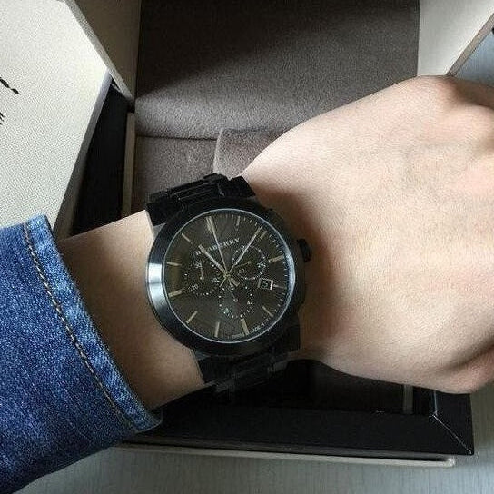 Burberry Men’s Watch Stainless Steel Dark Grey Strap With Dark Grey Dial BU9354 The City