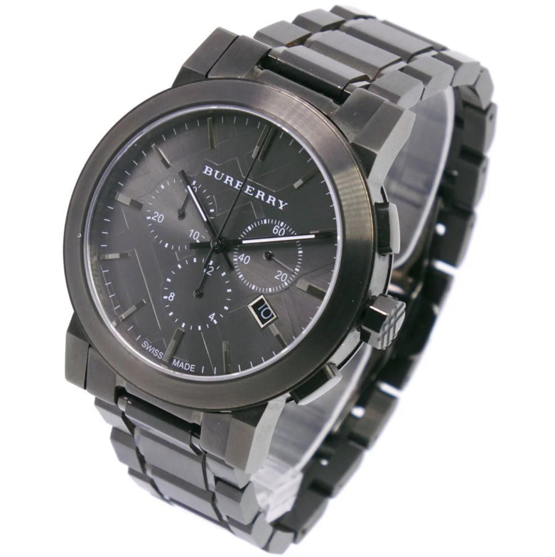 Burberry Men’s Watch Stainless Steel Dark Grey Strap With Dark Grey Dial BU9354 The City