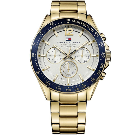 Tommy Hilfiger Men’s Watch Stainless Steel Gold Strap With White Dial 1791121