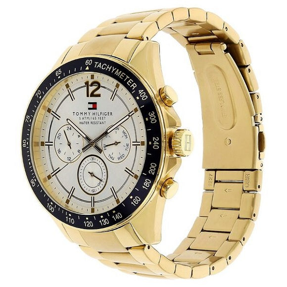 Tommy Hilfiger Men’s Watch Stainless Steel Gold Strap With White Dial 1791121